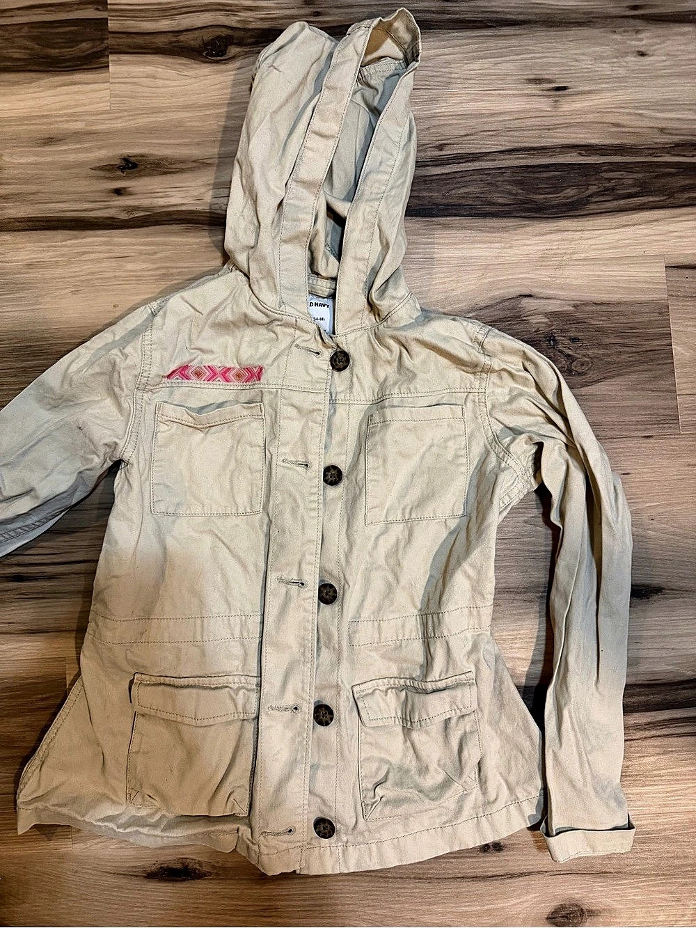 Old Navy Girls Hooded Utility Jacket Size XL (14-16)